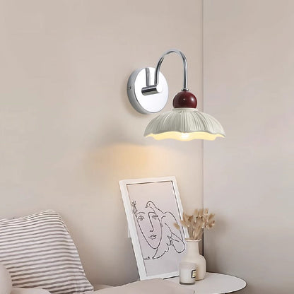 Round Resin Shade Hardware Base 1-Light Wall Sconce Lamp