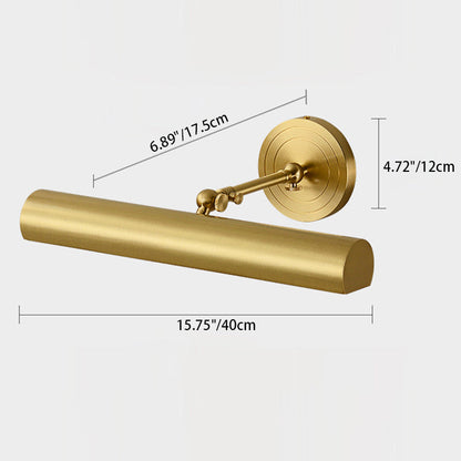 Long Cylinder Brass 2-Light Vanity Light Wall Sconce Lamp