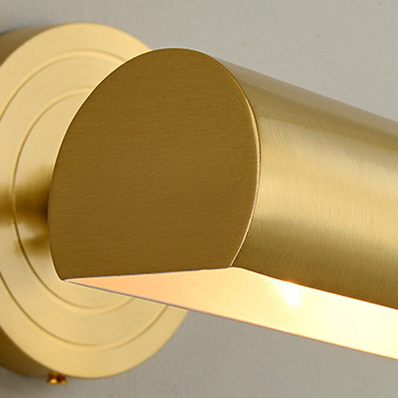 Long Cylinder Brass 2-Light Vanity Light Wall Sconce Lamp