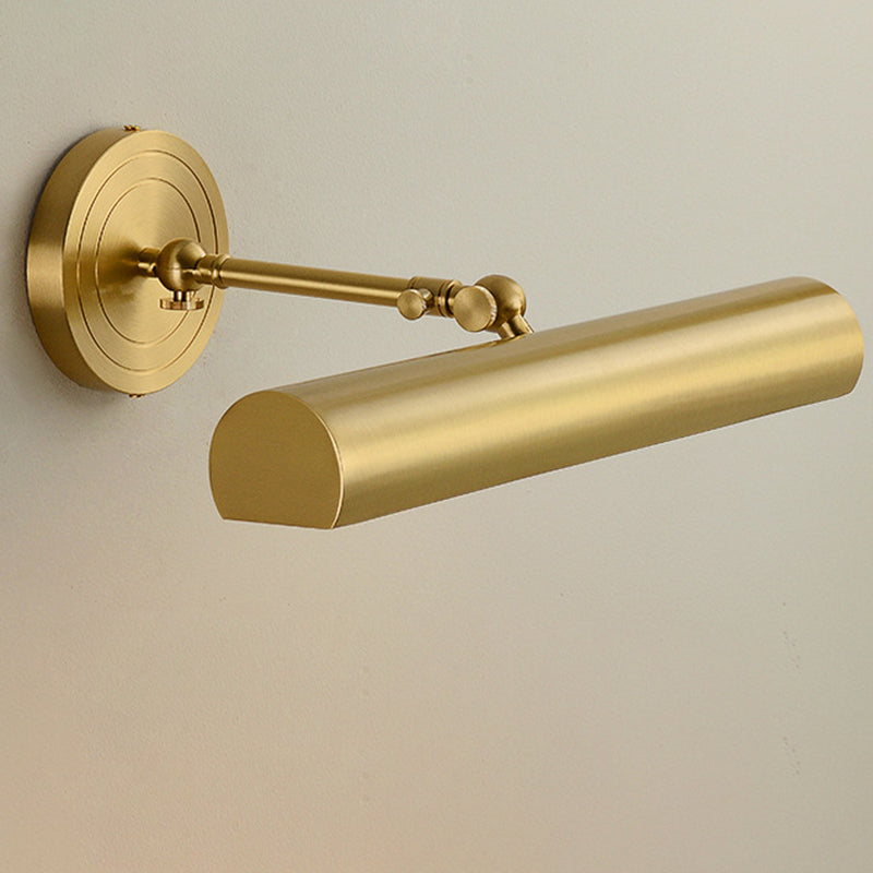 Long Cylinder Brass 2-Light Vanity Light Wall Sconce Lamp