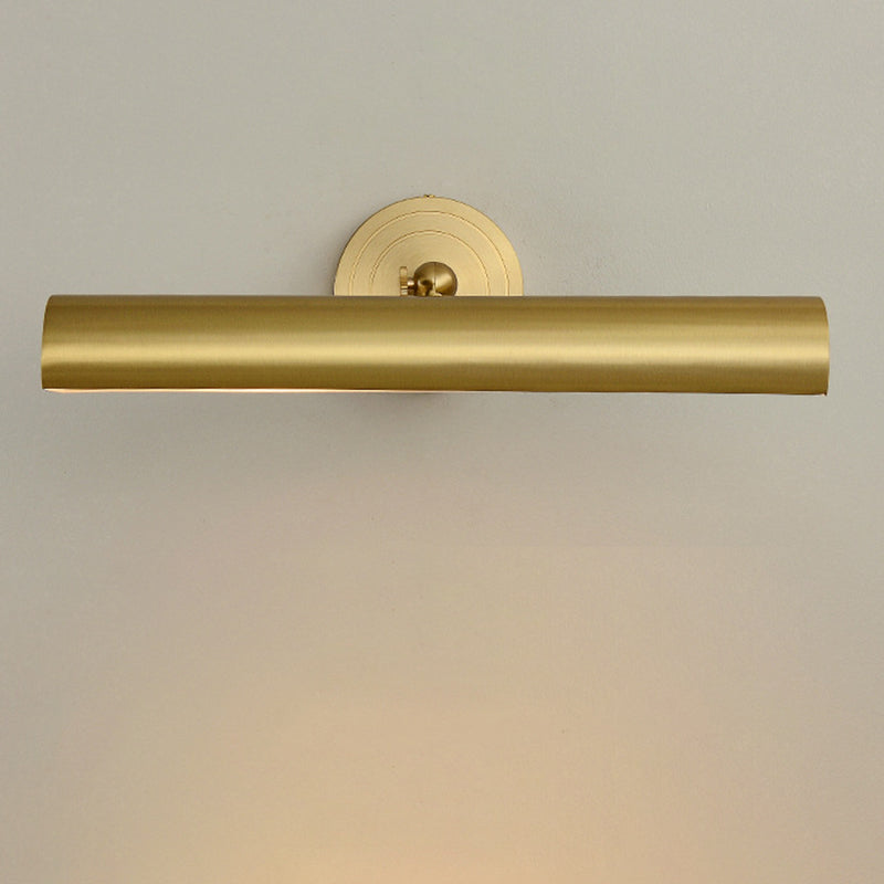 Long Cylinder Brass 2-Light Vanity Light Wall Sconce Lamp