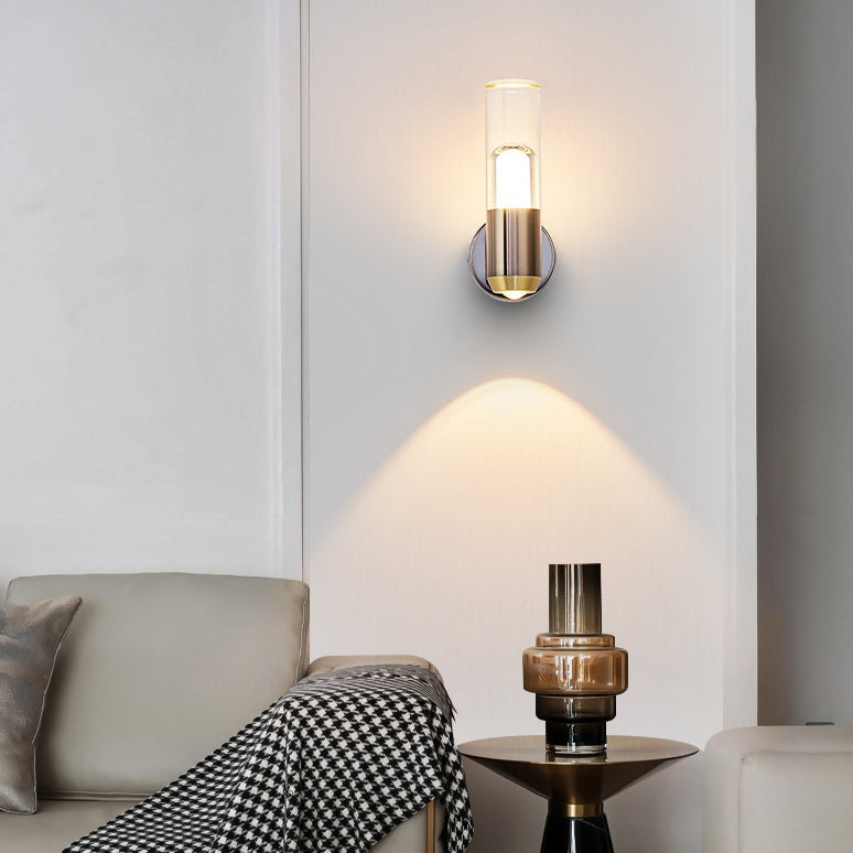 Cylindrical Aluminum Iron Acrylic Lens LED Wall Sconce Lamp