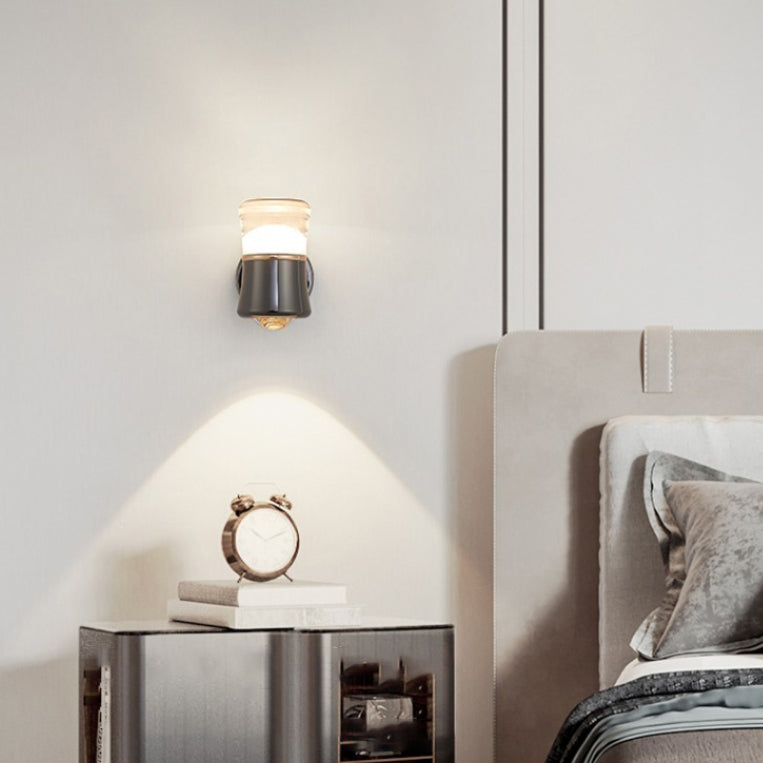 Cylindrical Aluminum Iron Acrylic Lens LED Wall Sconce Lamp