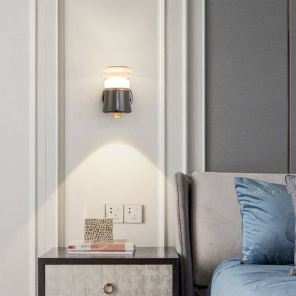 Cylindrical Aluminum Iron Acrylic Lens LED Wall Sconce Lamp