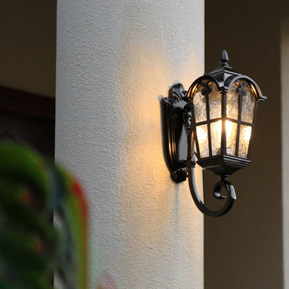 Quadrilateral Glass 1-Light Outdoor Wall Sconce Lamp