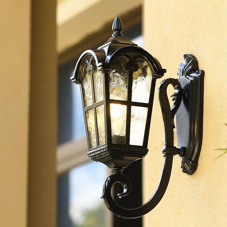 Quadrilateral Glass 1-Light Outdoor Wall Sconce Lamp