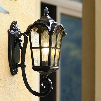 Quadrilateral Glass 1-Light Outdoor Wall Sconce Lamp