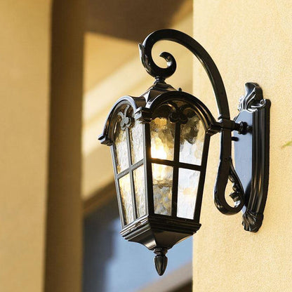 Quadrilateral Glass 1-Light Outdoor Wall Sconce Lamp