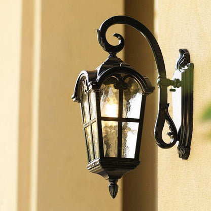 Quadrilateral Glass 1-Light Outdoor Wall Sconce Lamp