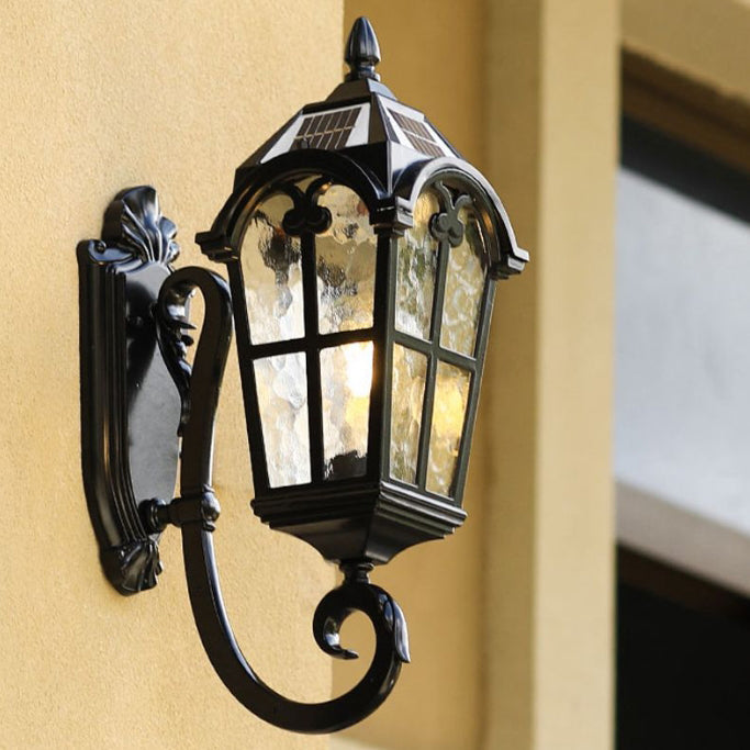 Quadrilateral Glass 1-Light Outdoor Wall Sconce Lamp