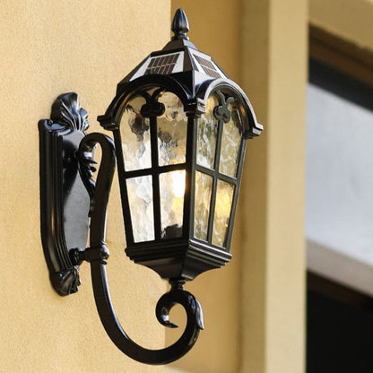Quadrilateral Glass 1-Light Outdoor Wall Sconce Lamp
