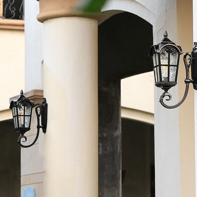 Quadrilateral Glass 1-Light Outdoor Wall Sconce Lamp