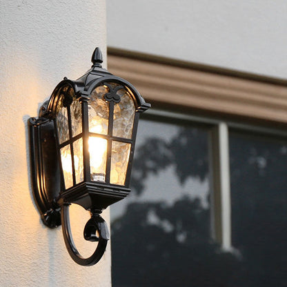 Quadrilateral Glass 1-Light Outdoor Wall Sconce Lamp