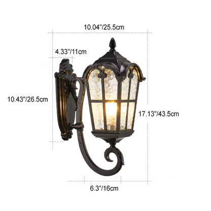 Quadrilateral Glass 1-Light Outdoor Wall Sconce Lamp