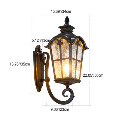 Quadrilateral Glass 1-Light Outdoor Wall Sconce Lamp