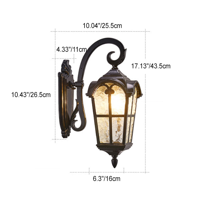 Quadrilateral Glass 1-Light Outdoor Wall Sconce Lamp