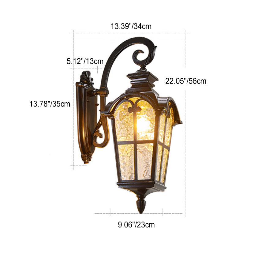 Quadrilateral Glass 1-Light Outdoor Wall Sconce Lamp