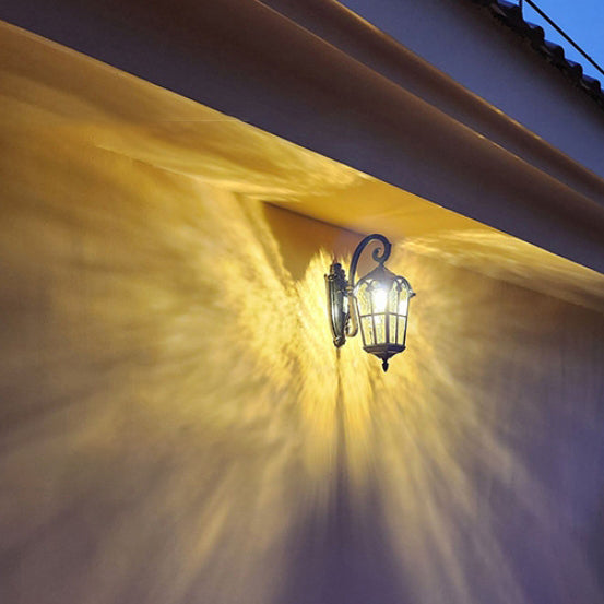 Quadrilateral Glass 1-Light Outdoor Wall Sconce Lamp