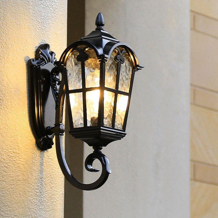 Quadrilateral Glass 1-Light Outdoor Wall Sconce Lamp