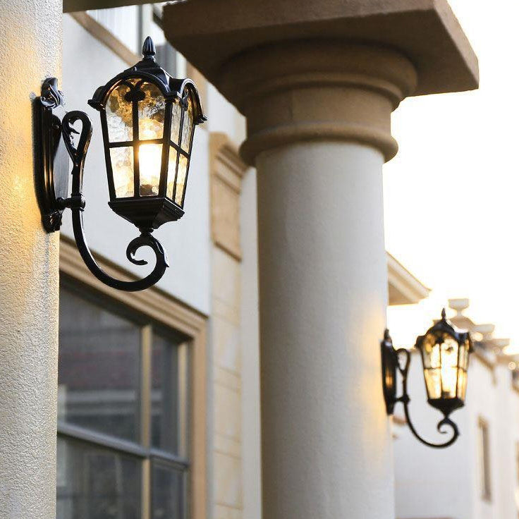 Quadrilateral Glass 1-Light Outdoor Wall Sconce Lamp