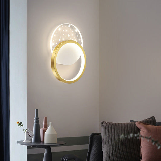 Square Oval Iron Aluminum Acrylic LED Wall Sconce Lamp