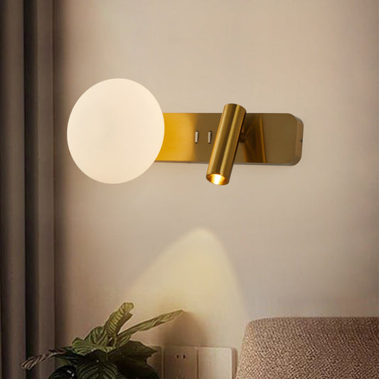 Rectangle Globe Aluminum Acrylic Shade LED Wall Sconce Lamp
