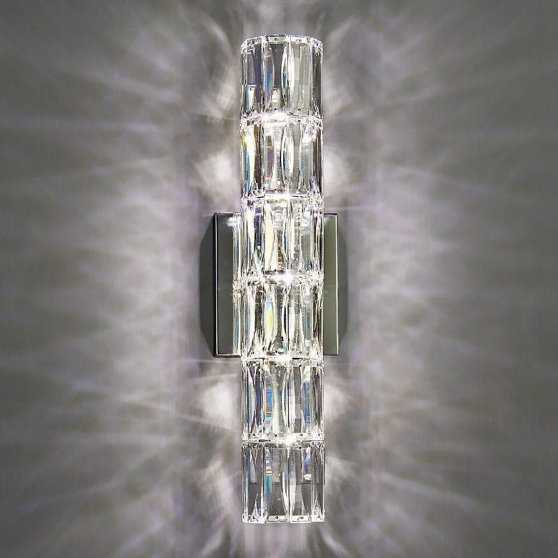 Cylindrical Steel Crystal 2/3/4/6 Light Wall Sconce Lamp