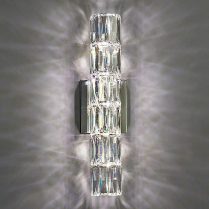 Cylindrical Steel Crystal 2/3/4/6 Light Wall Sconce Lamp