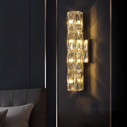 Cylindrical Steel Crystal 2/3/4/6 Light Wall Sconce Lamp