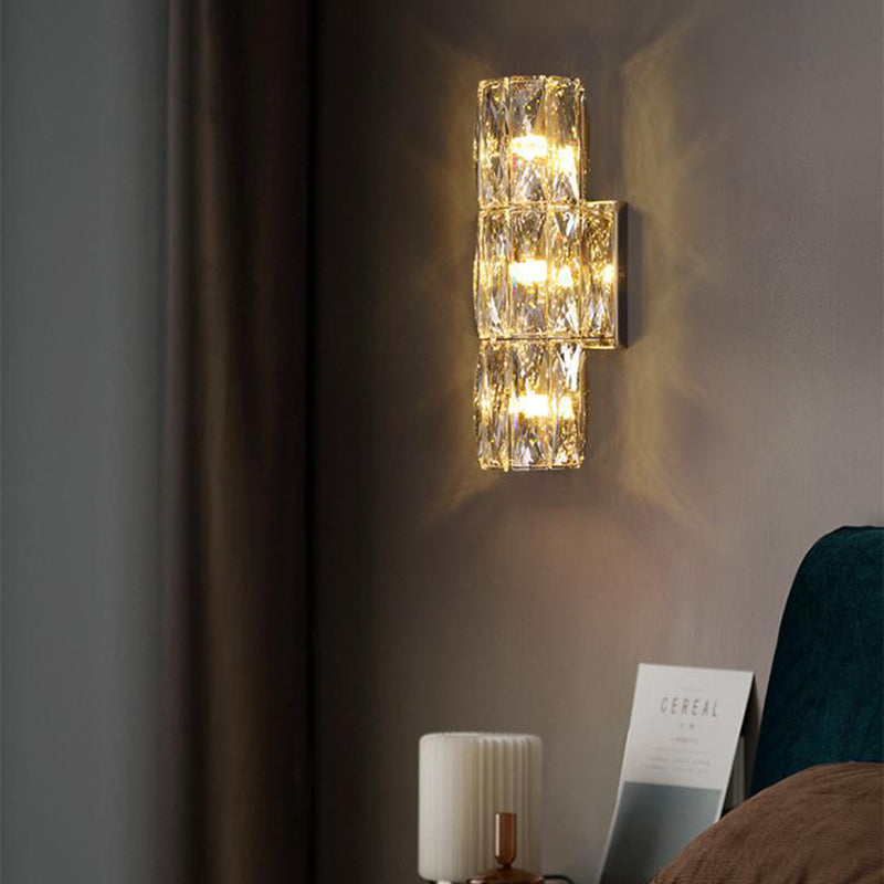 Cylindrical Steel Crystal 2/3/4/6 Light Wall Sconce Lamp