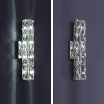 Cylindrical Steel Crystal 2/3/4/6 Light Wall Sconce Lamp
