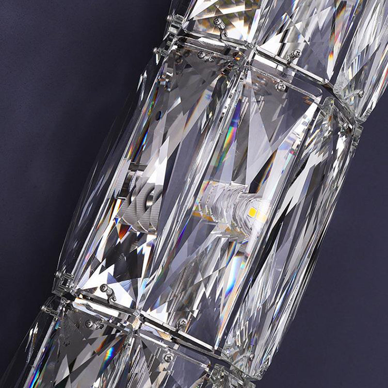 Cylindrical Steel Crystal 2/3/4/6 Light Wall Sconce Lamp