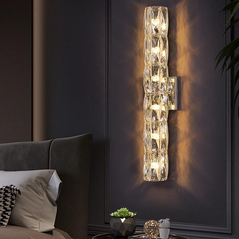 Cylindrical Steel Crystal 2/3/4/6 Light Wall Sconce Lamp