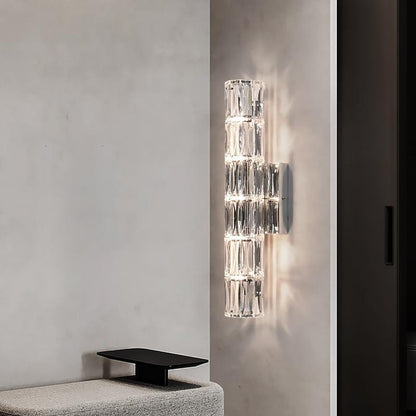 Cylindrical Steel Crystal 2/3/4/6 Light Wall Sconce Lamp