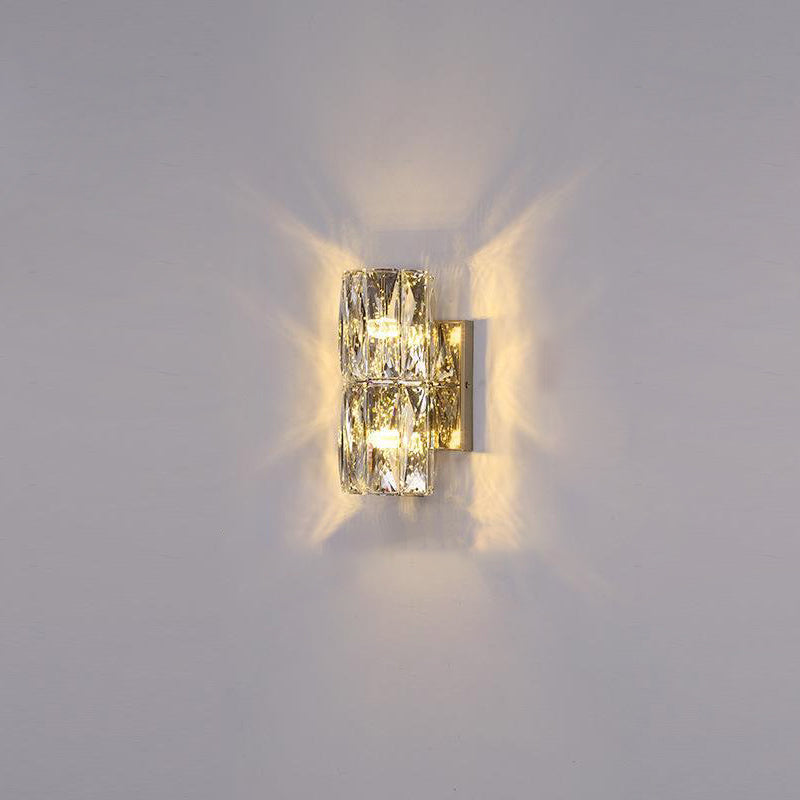 Cylindrical Steel Crystal 2/3/4/6 Light Wall Sconce Lamp