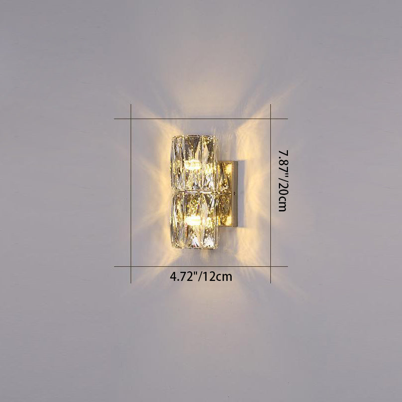 Cylindrical Steel Crystal 2/3/4/6 Light Wall Sconce Lamp