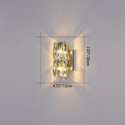 Cylindrical Steel Crystal 2/3/4/6 Light Wall Sconce Lamp