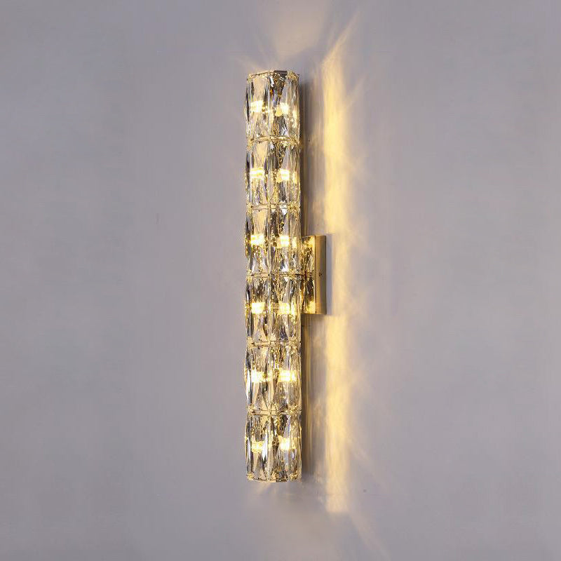 Cylindrical Steel Crystal 2/3/4/6 Light Wall Sconce Lamp