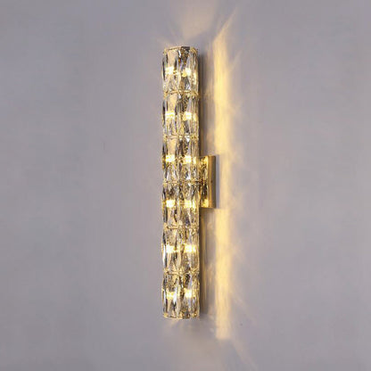 Cylindrical Steel Crystal 2/3/4/6 Light Wall Sconce Lamp