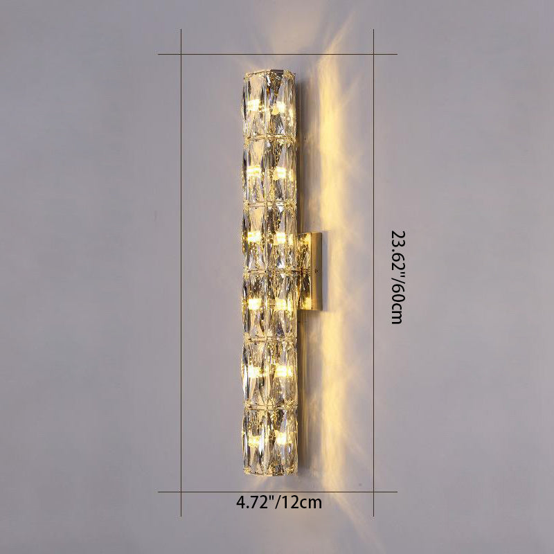 Cylindrical Steel Crystal 2/3/4/6 Light Wall Sconce Lamp
