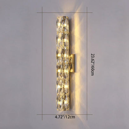 Cylindrical Steel Crystal 2/3/4/6 Light Wall Sconce Lamp