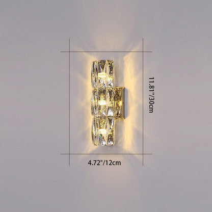 Cylindrical Steel Crystal 2/3/4/6 Light Wall Sconce Lamp