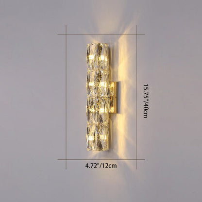 Cylindrical Steel Crystal 2/3/4/6 Light Wall Sconce Lamp