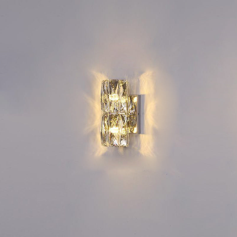 Cylindrical Steel Crystal 2/3/4/6 Light Wall Sconce Lamp