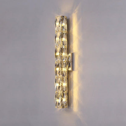 Cylindrical Steel Crystal 2/3/4/6 Light Wall Sconce Lamp