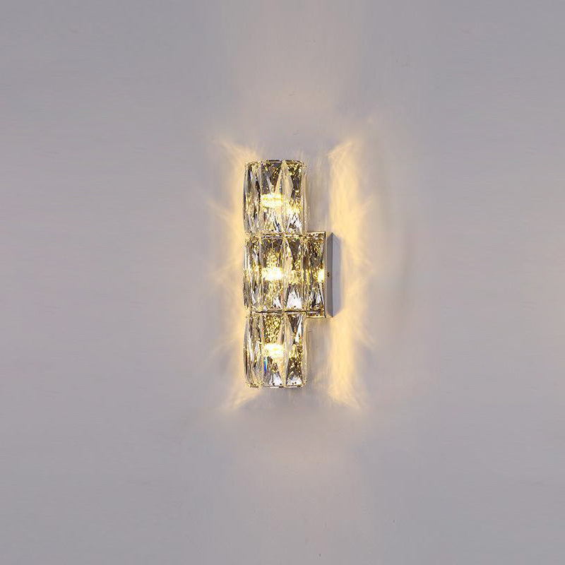 Cylindrical Steel Crystal 2/3/4/6 Light Wall Sconce Lamp