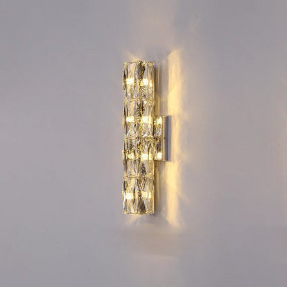 Cylindrical Steel Crystal 2/3/4/6 Light Wall Sconce Lamp