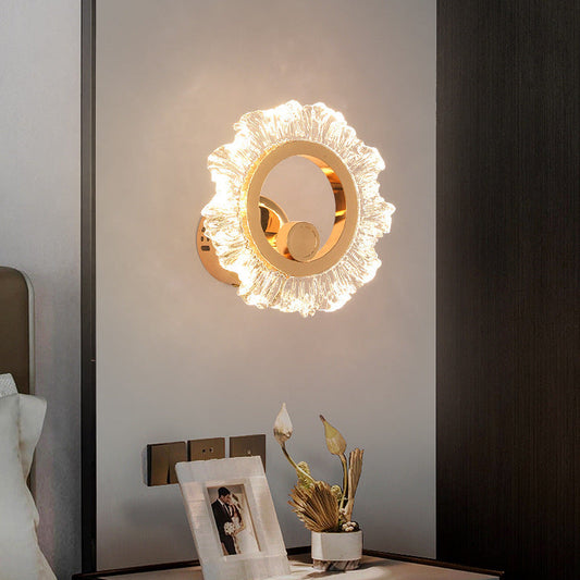 Round Petal Shape Iron Acrylic LED Wall Sconce Lamp