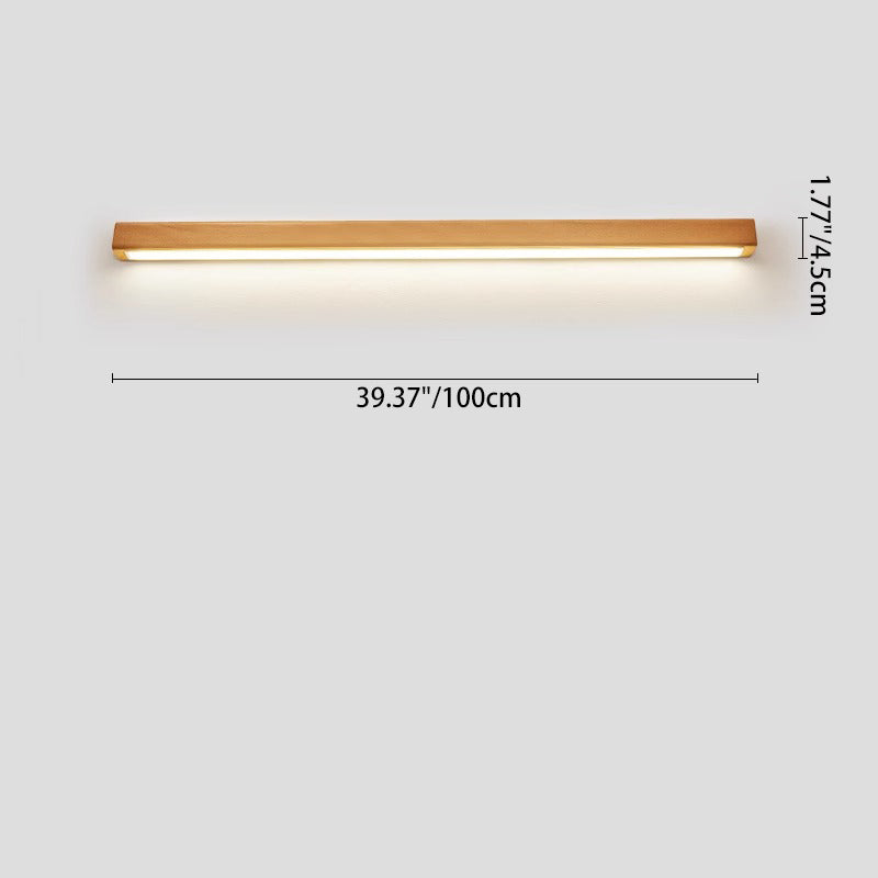 Japanese Solid Wood Strip LED Wall Sconce Lamp