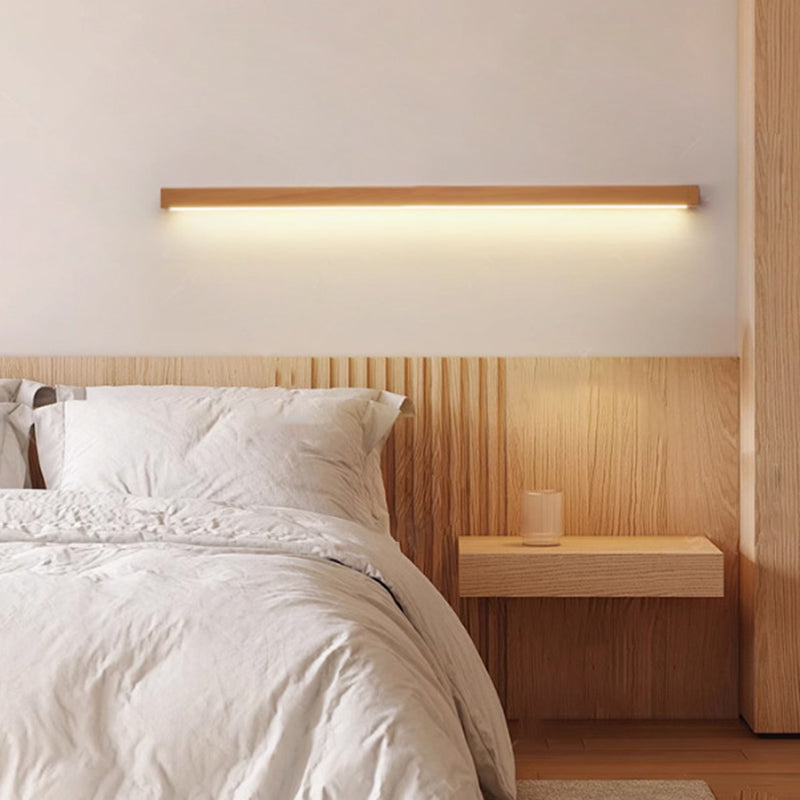 Japanese Solid Wood Strip LED Wall Sconce Lamp